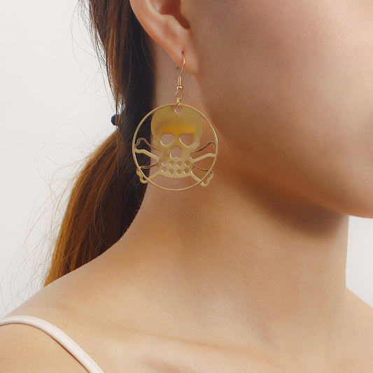 Jewelry ins skull earrings fashion punk hipster night retro personality female earrings earrings