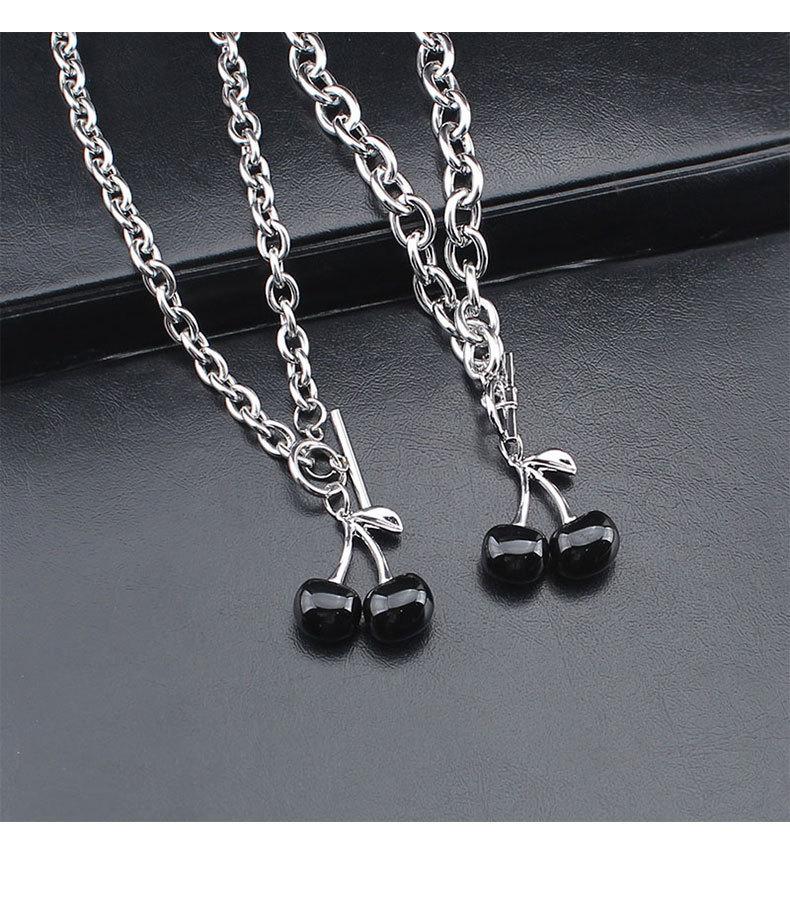 Black Cherry Necklace Female Ins Diablo Girls Clavicle Chain Ins Retro Net Red Necklace Jewelry