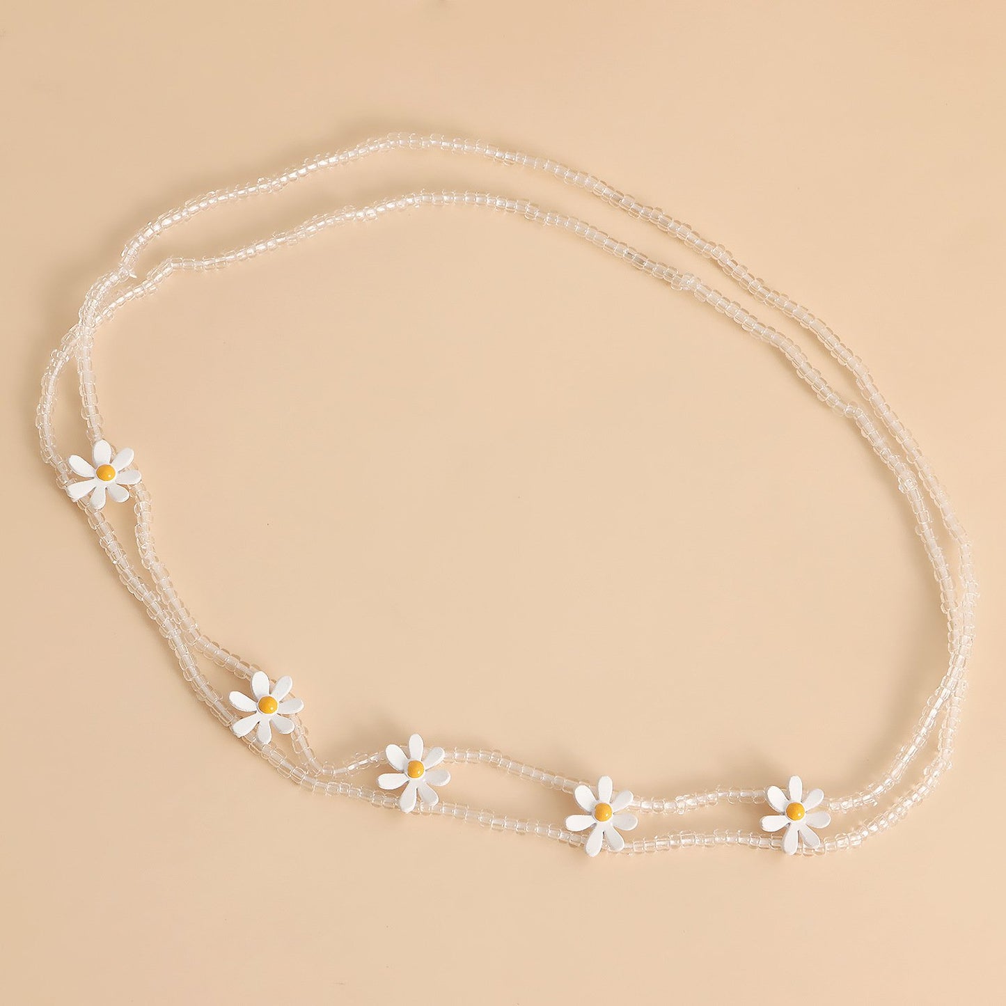 Jewelry ins transparent rice beads daisy sun flower small fresh leg chain accessories female beach leg ring