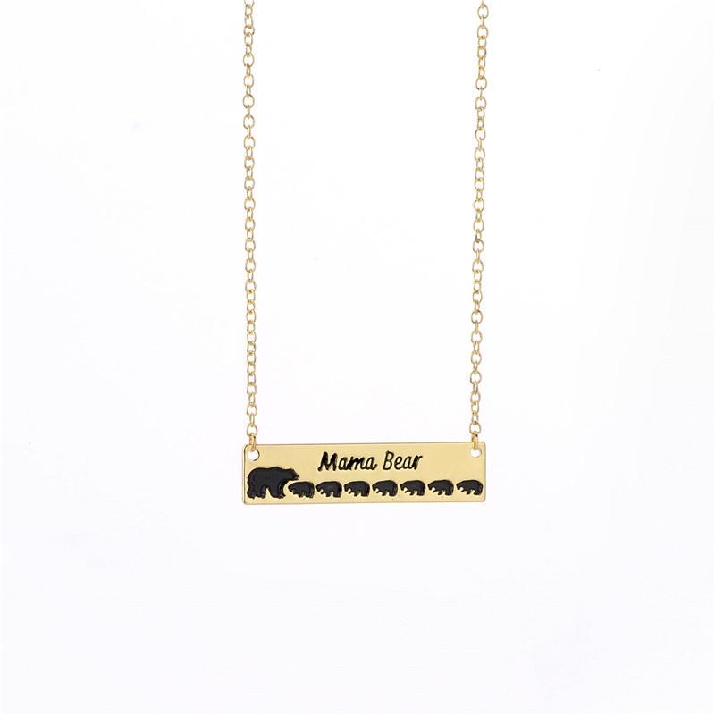 Popular jewelry simple fashion mama bear pendant necklace mamabear mother's day gift