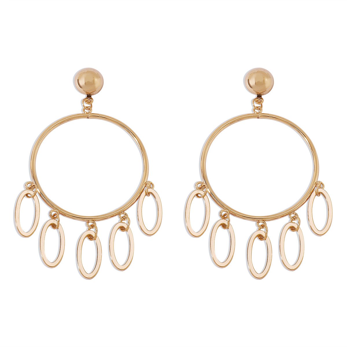E152 Jewelry metal simple niche circle earrings tribal ethnic geometric earrings