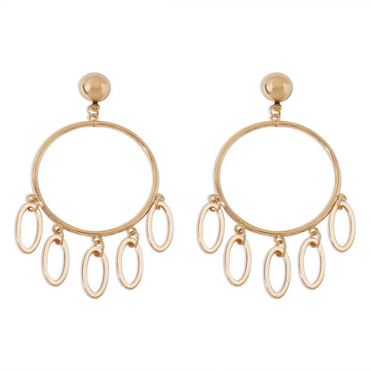 E152 Jewelry metal simple niche circle earrings tribal ethnic geometric earrings