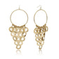 Jewelry Exaggerated Geometric Hollow Ring Earrings Personality Metal Sequin Tassel Long Earrings Women