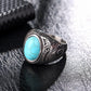 Personality Fashion Hand Jewelry Green Turquoise Temperament Versatile Retro Ring