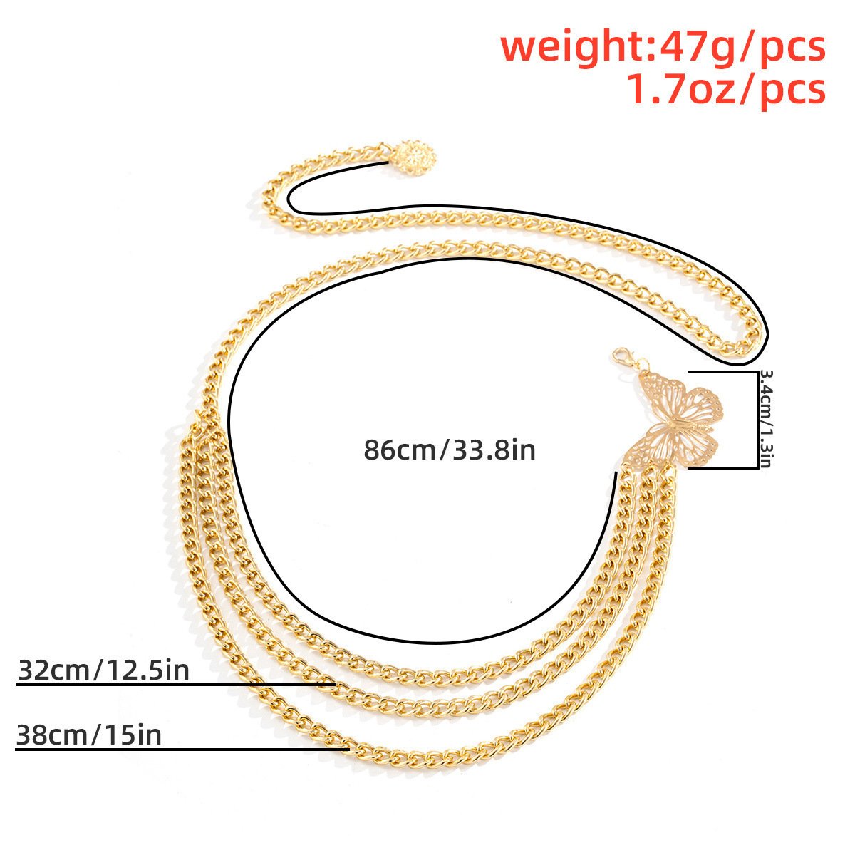 Jewelry Sexy Retro Tassel Chain Waist Chain Female Creative Hollow Butterfly Disc Body Chain Female