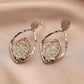 Light luxury leaf hollow out broken diamond drop oil earring temperament small fresh earring personality simple earrings jewelry