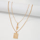 N9679 Popular Accessories Geometric Snake Element Square Necklace Simple Temperament Retro Necklace