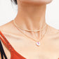 Jewelry Bling Bling Flat Snake Chain Double Layer Necklace Light Luxury Trendy Cool Fashion High-end Design Sense Necklace
