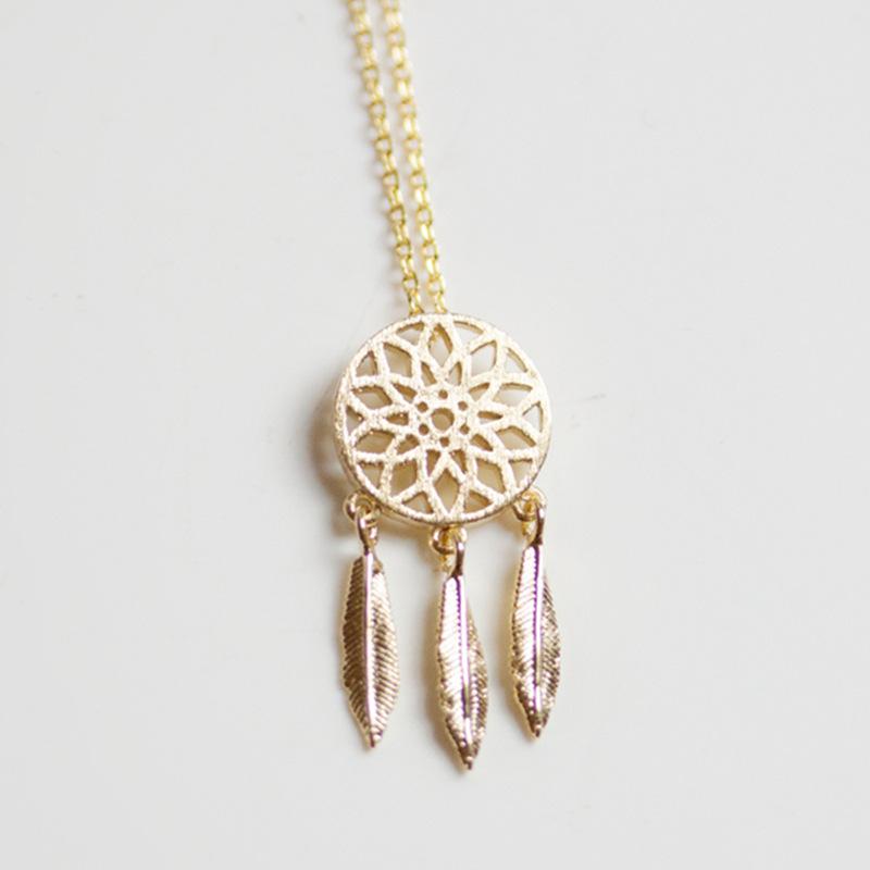 Fashion Exquisite Clavicle Chain Handmade Dream Catcher Necklace Feather Ladies Collar Necklace