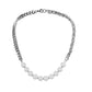 Trendy personality stainless steel high street reflective pearl splicing chain men and women necklace titanium steel fashion simple necklace