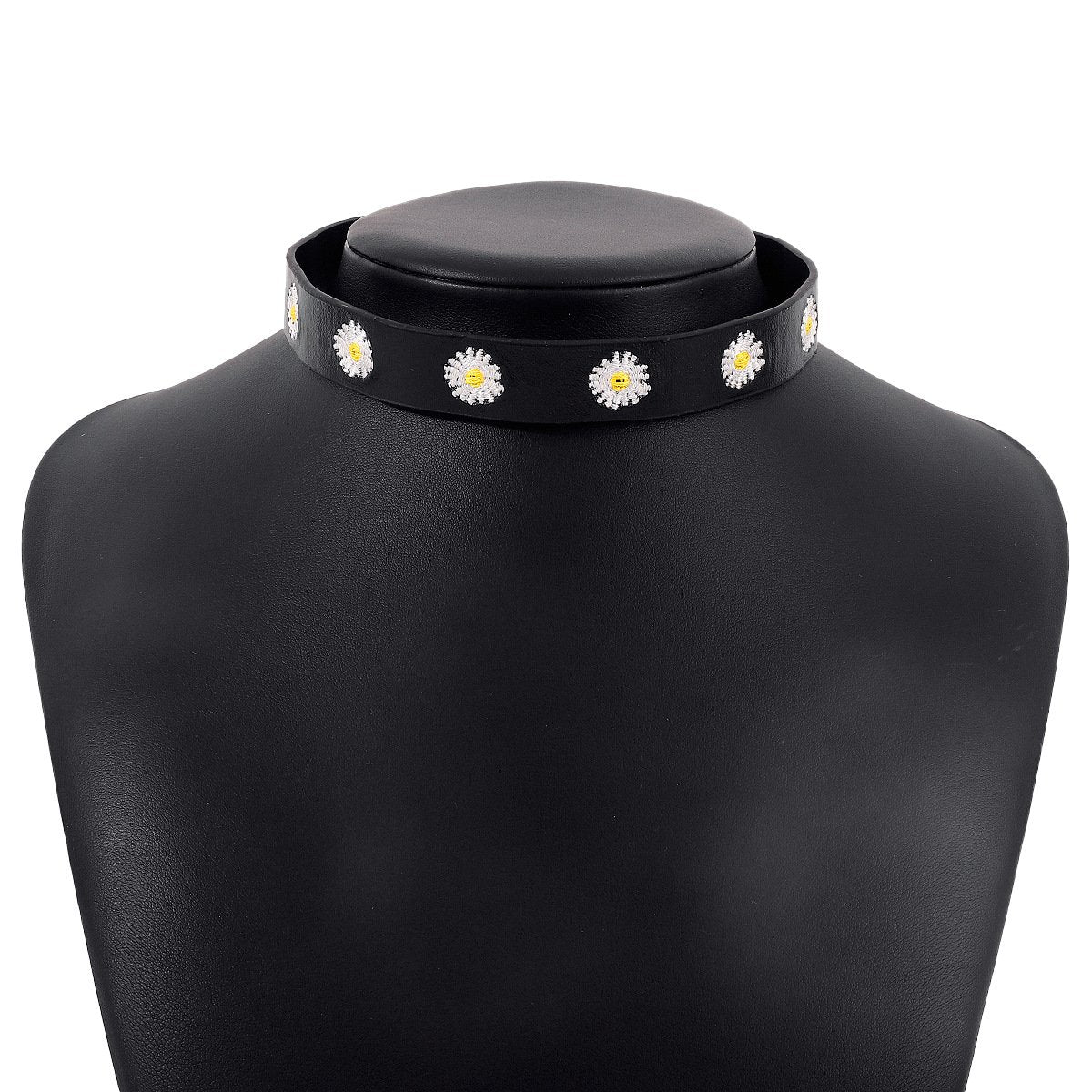 N1761 Personality Necklace Leather Embroidery Eye Flower Necklace Dark JK Simple Punk Necklace