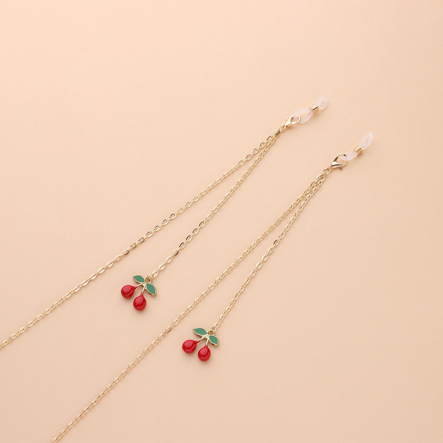 Jewelry Temperament Popular Red Cherry Pendant Glasses Chain Fashion Metal Chain Glasses Accessories
