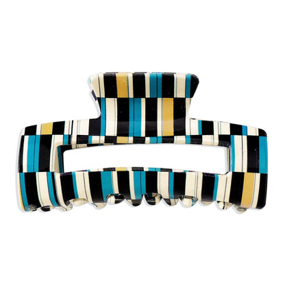 F4294 Exaggerated Striped Resin Clip French Light Luxury Lazy Fashion Medium Ponytail Hair Clip