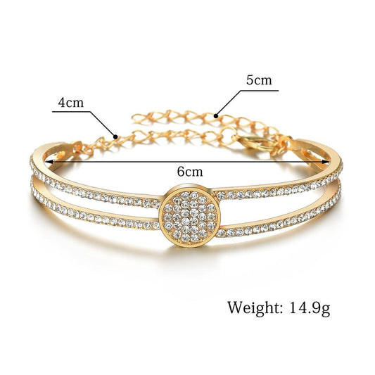 Accessories Trendy Geometric Round Bracelet Rhinestone Bracelet Jewelry