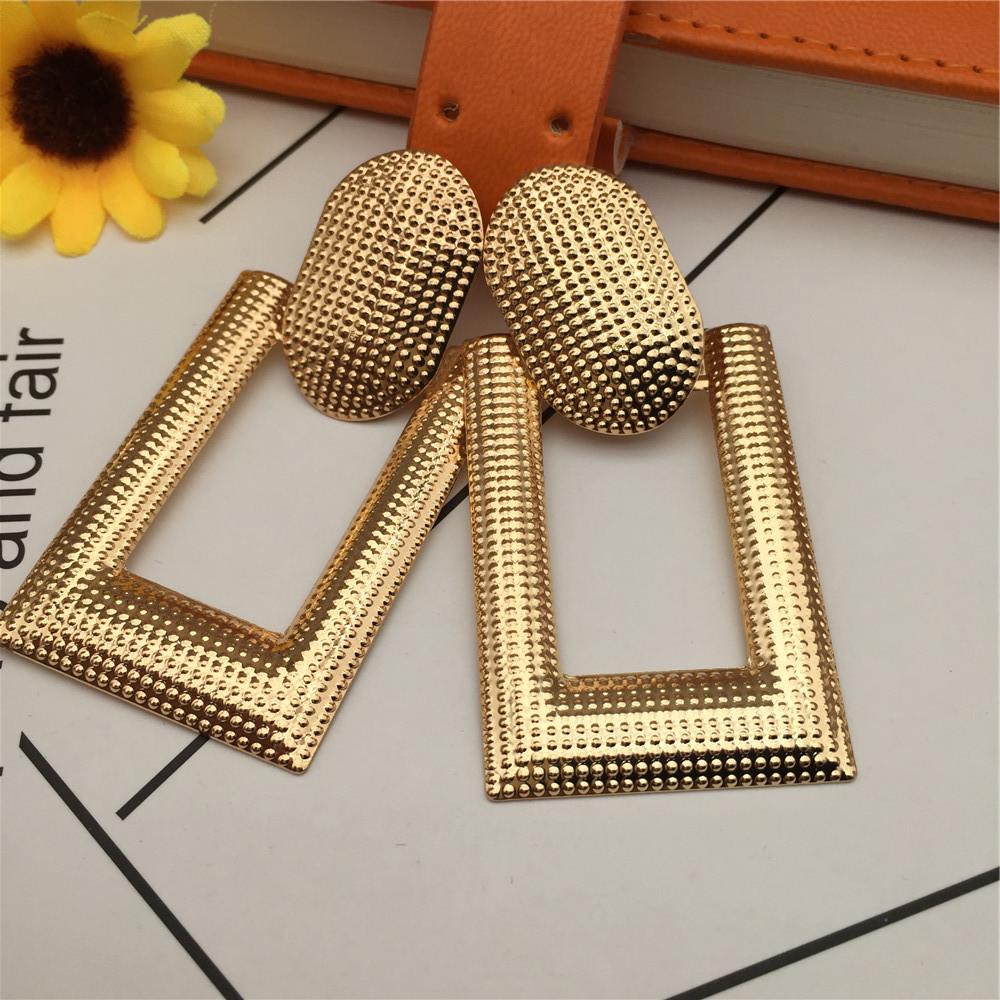 Popular exaggerated street shooting earrings night party prom earrings geometric square metal earrings stalls