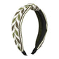 F3964 Simple Fabric Art Headband Small Fresh Knotted Sweet Hair Accessories Embroidered Leaves Flowers Fashion Headband