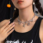 Jewelry Punk Gothic Mask Dagger Tassel Necklace Female Personality Retro Cross Chain Necklace