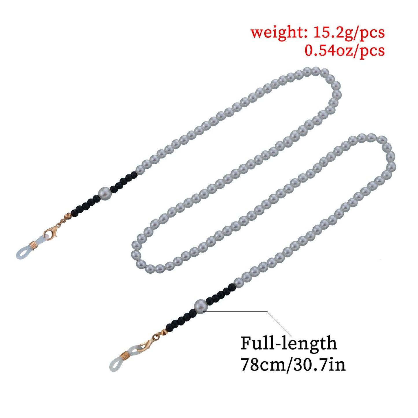 Jewelry Ladies White Pearl Trend Glasses Chain Personality Temperament Simple Mask Accessories
