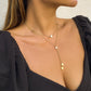 Jewelry simple and versatile metal bead pendant necklace retro cold chain tassel necklace