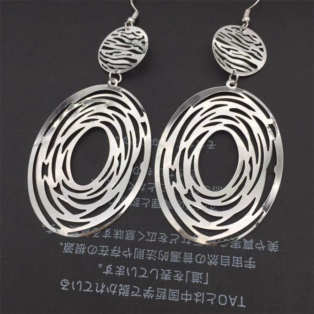 High cold night retro exaggerated earrings oval random cut hollow earrings Indian earrings