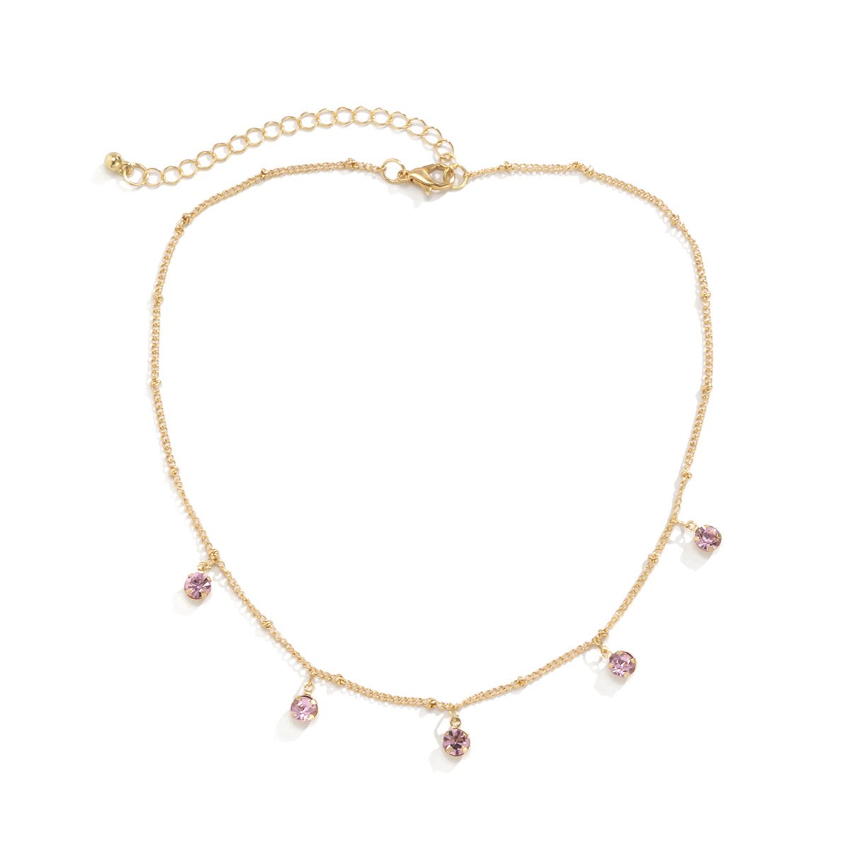 Jewelry Fashion Sweet Cool Diamond Pendant Necklace Retro Simple Metal Chain Clavicle Necklace