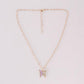 Dongdaemun Temperament Rhinestone Butterfly Necklace Metal Drip Oil Necklace Women's Versatile Necklace Clavicle Chain