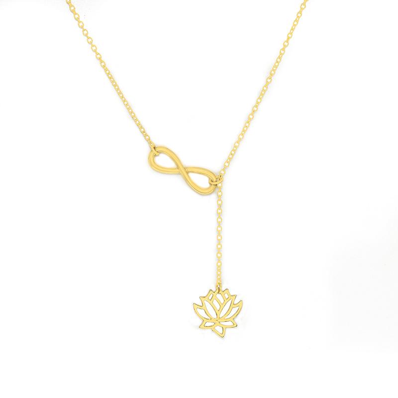 Figure 8 lotus necklace women's fashion fashion all-match jewelry flower pendant