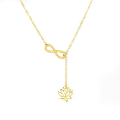Figure 8 lotus necklace women's fashion fashion all-match jewelry flower pendant
