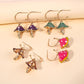 E8411 Creative, dreamy, cute, forest-style small mushroom dripping oil earrings colorful oil dripping mushroom earrings