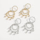 E11228 Exaggerated Multilayer Circle Earrings ZA Rhinestone Tassel Geometric Earrings Creative Retro Earrings