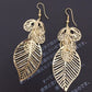 Hollow-out leaves water drop garland earrings temperament ladies earrings night party ball accessories