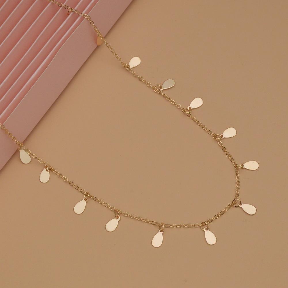 Fashion Drop Shape Pendant Clavicle Chain Necklace Choker Jewelry