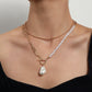 Jewelry Temperament Short Shaped Pearl Pendant Necklace Female Creative Trend Double Bead Necklace