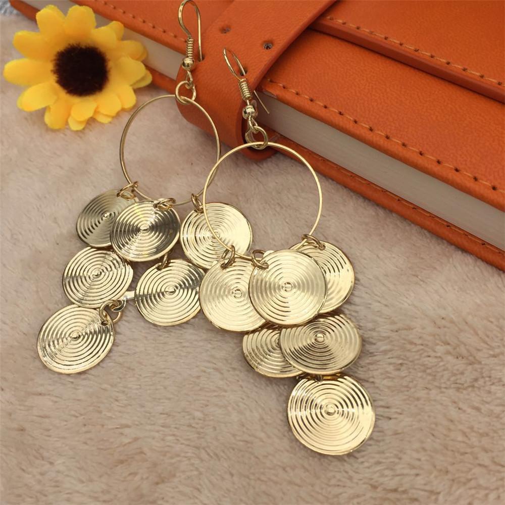 Fashion popular ring round disc sequins women's earrings earrings earrings stud jewelry