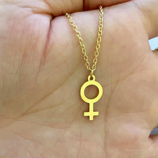 Creative Goddess Feminine Symbol Necklace Female Feminism Charm