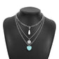 N1189 Multilayer Necklace Turquoise Exaggerated Punk Necklace Retro Personality Fashion Necklace