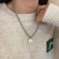 Simple color contrast flower necklace female niche design ins hip hop sweater clavicle chain trendy sweater chain