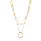 Fashion Letter LUCKY Pendant Necklace Simple Multilayer Necklace Accessories