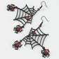 N935 Exaggerated Earrings Necklace Set Dark Halloween Spider Web Diamond Earrings Necklace