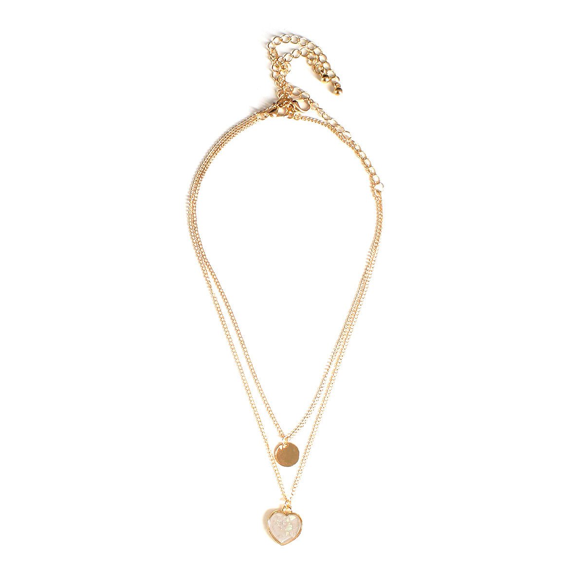 Women's Simple Fluorescent Color Love Hemp Pattern Necklace Two Sets Mixed Batch