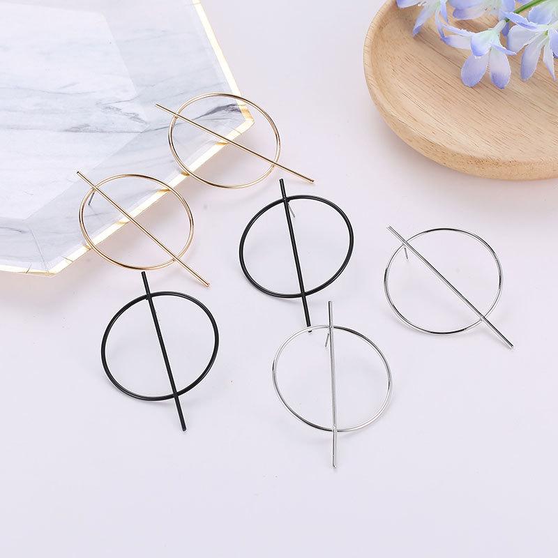 Exaggerated personality big circle geometric earrings night fashion trendy style simple temperament versatile popular earrings