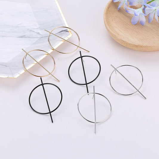 Exaggerated personality big circle geometric earrings night fashion trendy style simple temperament versatile popular earrings