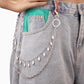 Trouser chain double-layer drop-shaped imitation pearl embellished with personalized geometric retro fashion all-match jeans