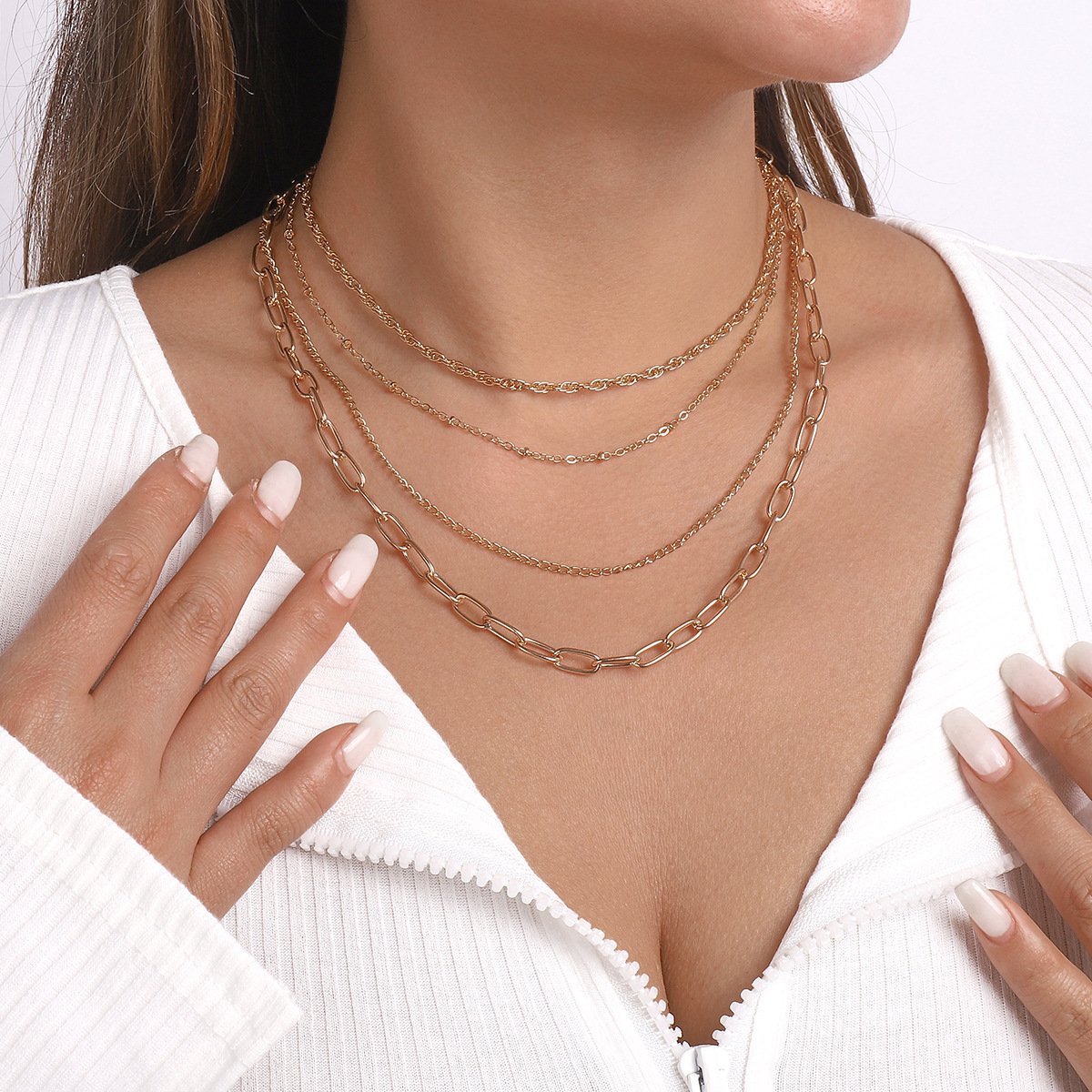 N1239 Necklace Simple Geometric Chain Necklace Personality Mix and Match Necklace Women