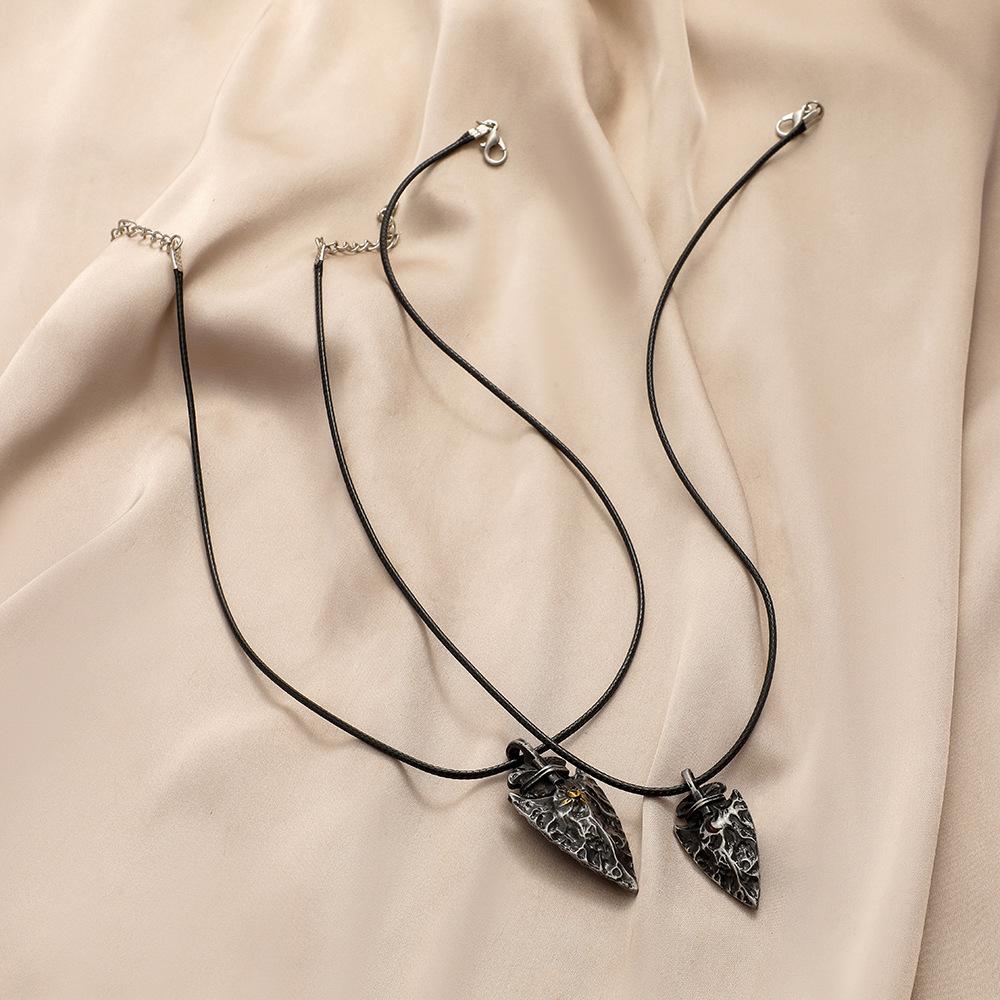 Fashion Couple Irregular Meteorite Texture Necklace Hip Hop Trend Line Up Jewelry Necklace