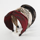 F4881 Fabric fashion trendy cross wide-brimmed headband pure color leaf print contrasting color simple net red headband