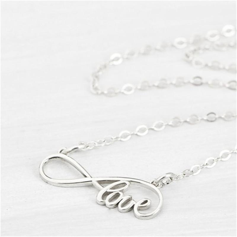 Necklace simple personality 8 characters infinite eternal love love necklace exquisite collarbone chain small amount mixed batch