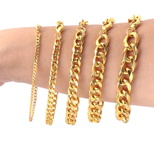 Fashion personality stainless steel bracelet six-sided grinding set bracelet jewelry