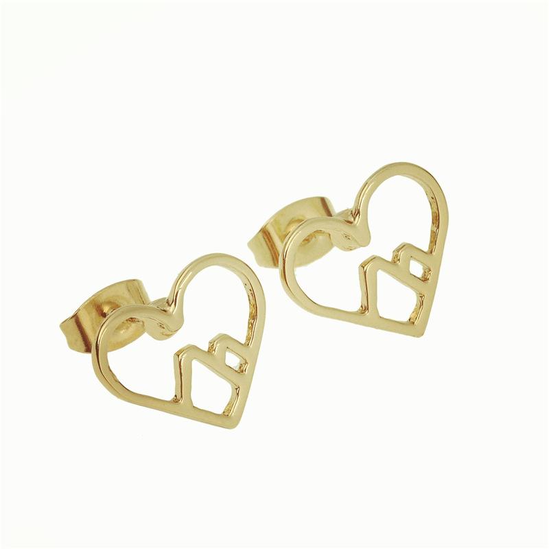 Overseas, cute heart stud earrings, mountain stud earrings, classic and versatile accessories