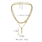 Fashion stainless steel gold double layer water wave chain titanium steel bar pendant necklace clavicle chain women